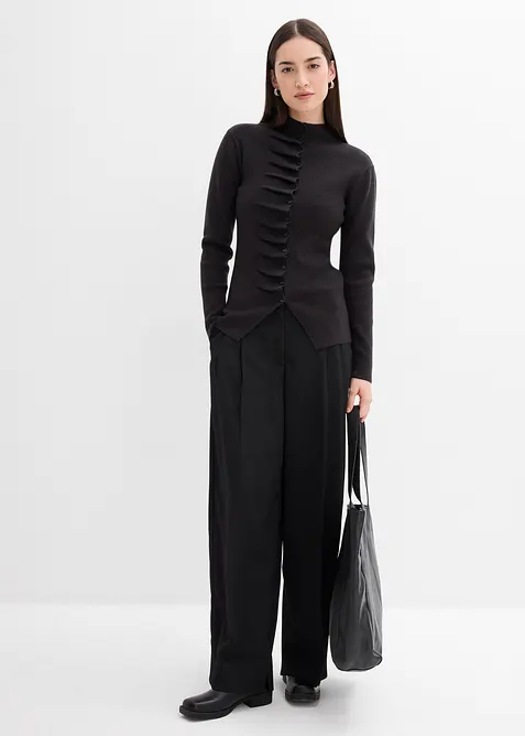 Finstickad cardigan av mjuk viskosmix, bonprix