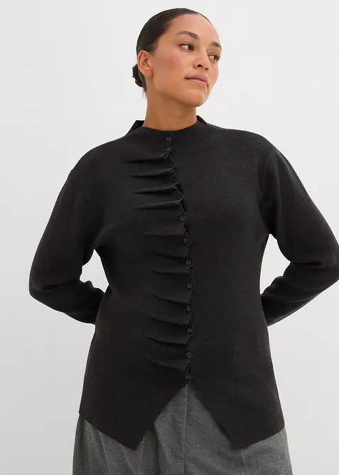 Finstickad cardigan av mjuk viskosmix, bonprix