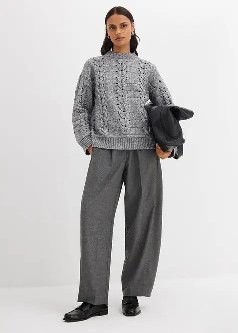 Grovstickad tr&ouml;ja med fl&auml;tm&ouml;nster, bonprix