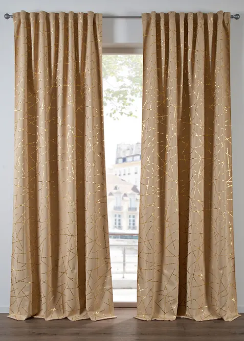 Mörkläggande gardinlängd med glansig yta, även extralång (1-pack), bonprix