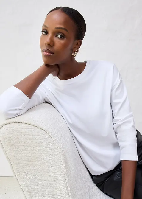 L&aring;ng&auml;rmad topp med silke, bonprix