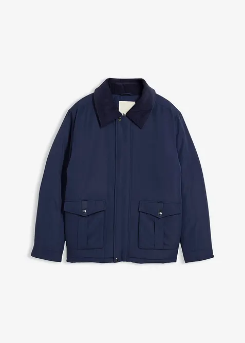 Vadderad vinterjacka med manchesterkrage, bonprix