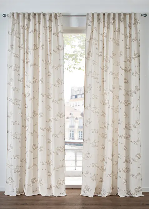 Gardinlängd med vinterlandskap, även extra lång (1-pack), bonprix