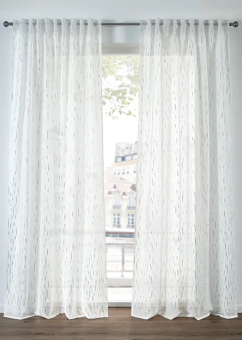 Glansig gardin i batist, även extra lång (1-pack), bonprix