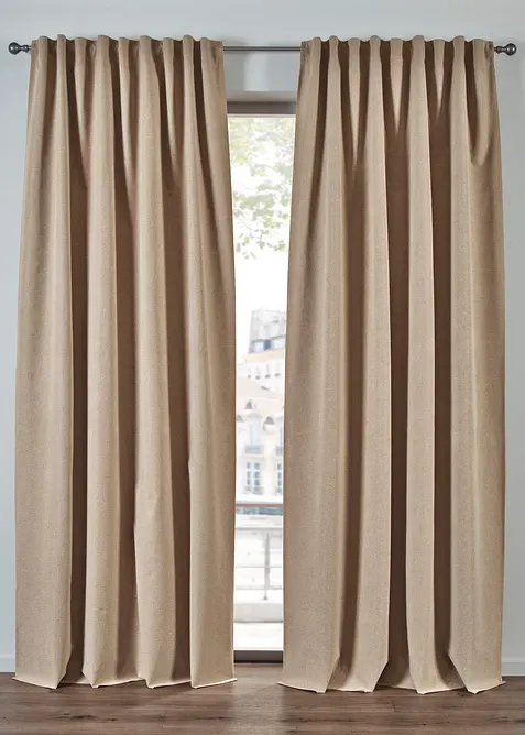 Mörkläggande gardinlängd med foder, även extra lång (1-pack), bonprix