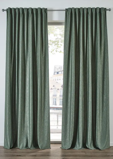 Sammetsgardin med krinklad effekt (1-pack), bonprix