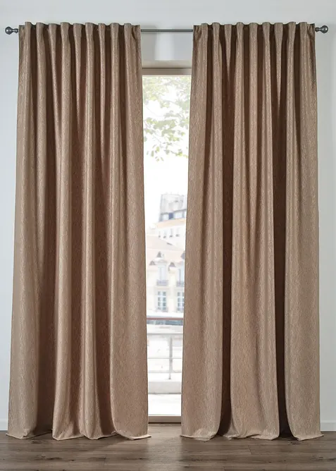 Sammetsgardin med krinklad effekt (1-pack), bonprix