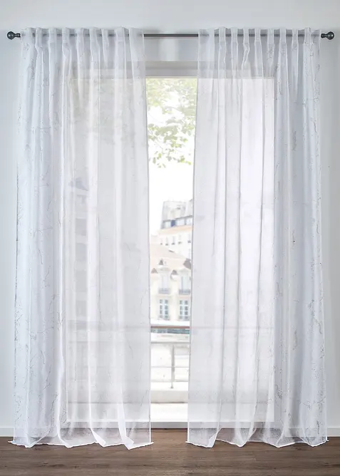 Gardin med glansigt mönster (1-pack), bonprix