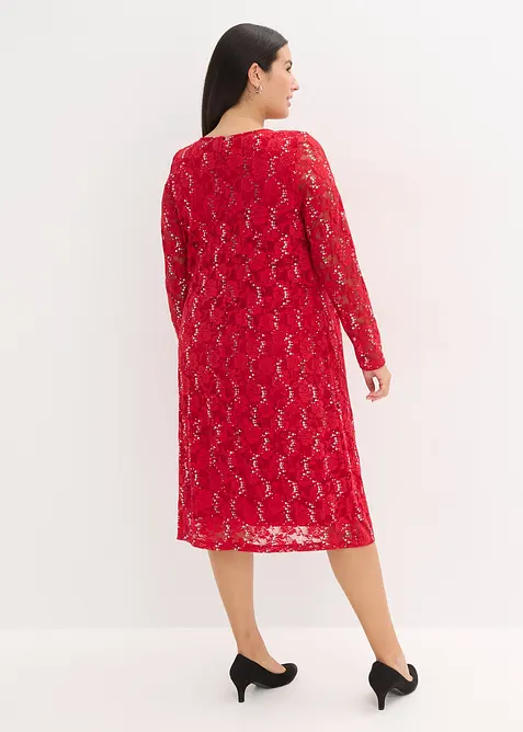 Klänning med spets (dubbelpack, 2 delar), bonprix