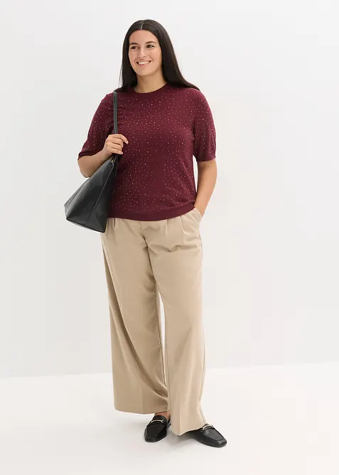 Tr&ouml;ja med glitterstenar och korta &auml;rmar, bonprix