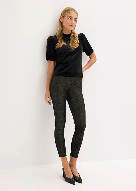 Leggings av sammet med glitter, bonprix