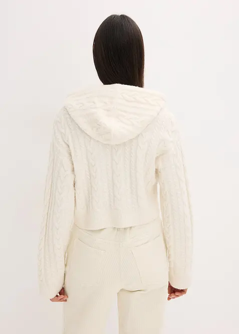 Grovstickad tr&ouml;ja med huva, bonprix