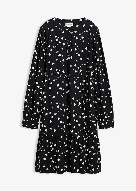 Mamma-/amningsklänning i viskos med sött hjärtmönster, bonprix