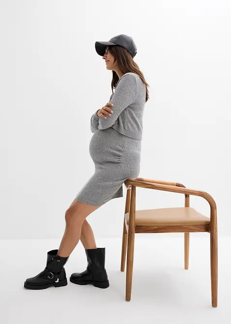 Mammaset i 2 delar bestående av tröja och kjol av bomull med glansiga trådar, bonprix