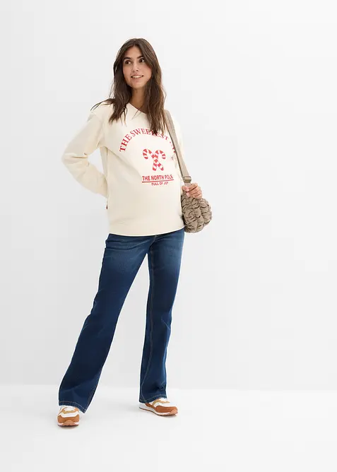 Mamma-/amningssweatshirt i mjuk ekologisk bomull, bonprix