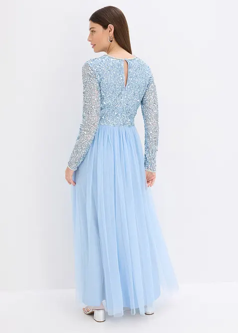 Maxiklänning med paljettbroderi, bonprix