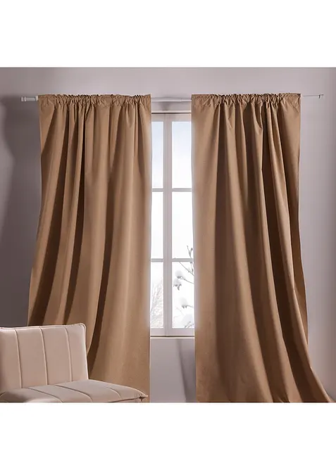 Mörkläggande gardinlängd med foder, även extra lång (1-pack), bonprix