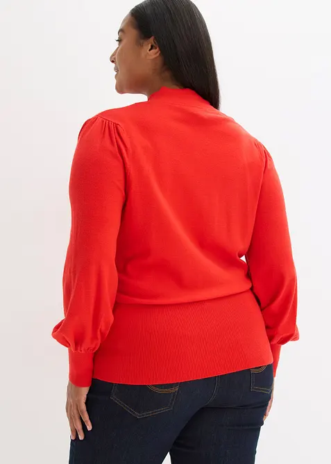 Finstickad tröja i viskosmix, bonprix