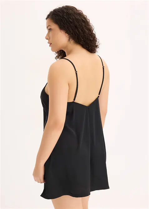 Negligé i satin med glittergarn, bonprix