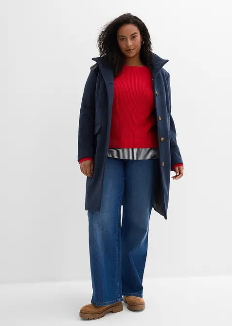 Tröja med blusinfällning, bonprix