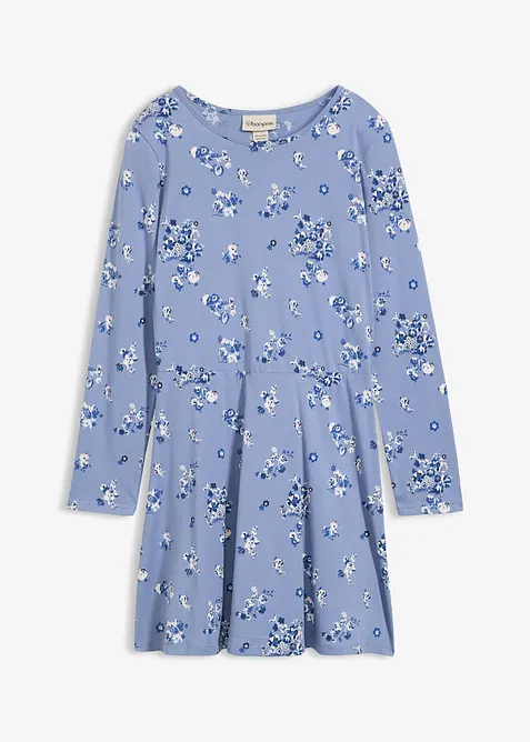 Långärmad jerseyklänning av ekologisk bomull, bonprix