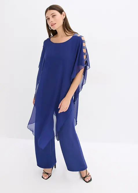Jumpsuit med poncho i tunn chiffong, bonprix