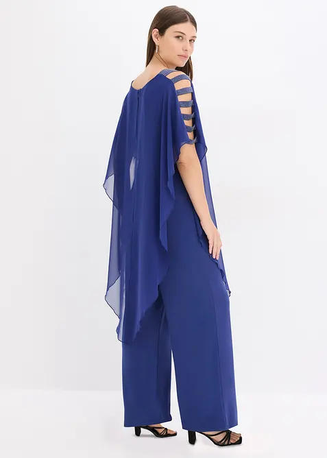 Jumpsuit med poncho i tunn chiffong, bonprix