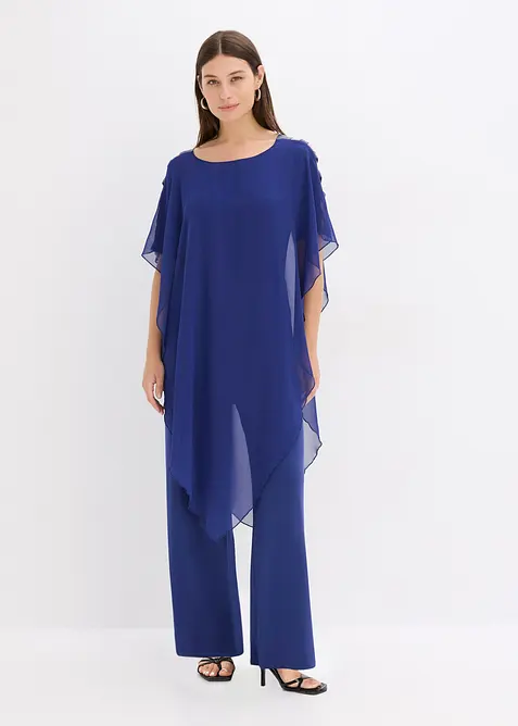 Jumpsuit med poncho i tunn chiffong, bonprix