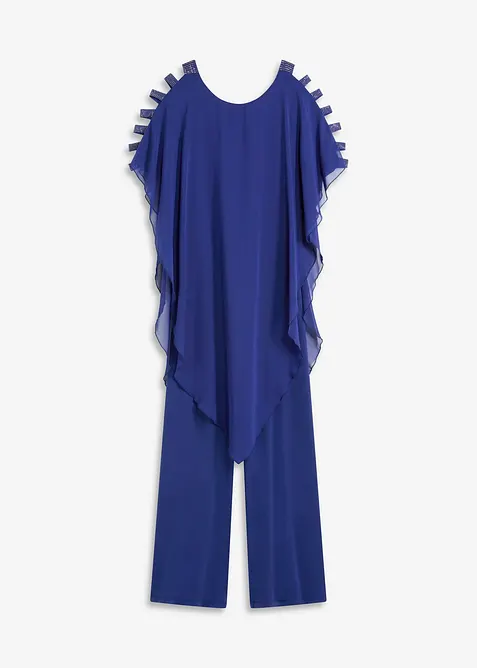Jumpsuit med poncho i tunn chiffong, bonprix
