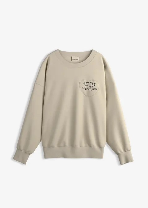 Oversizesweatshirt i mjuk bomullsmix, bonprix
