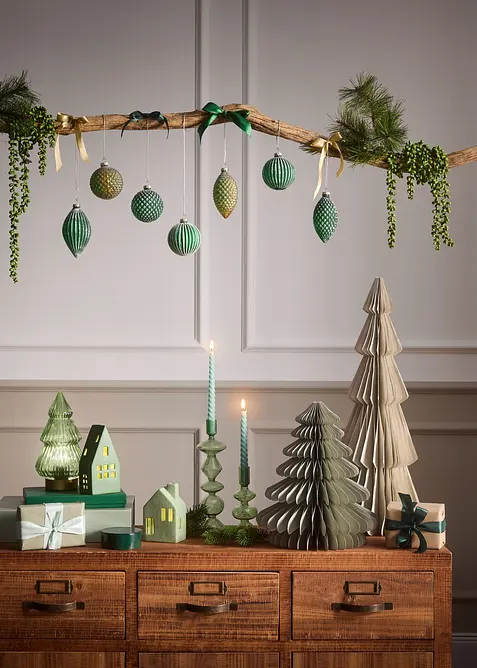 Prydnadshus med LED-belysning (2 delar), bonprix