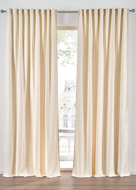 Ogenomskinlig gardinlängd i mjuk chenille (1-pack), bonprix