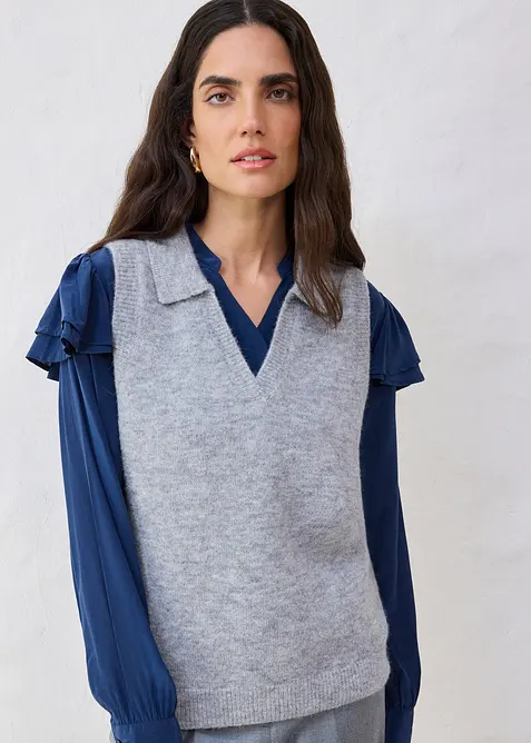 Slipover med alpackaull, bonprix