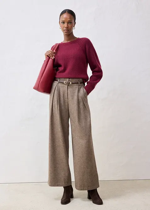 Tröja i bomull och ull, bonprix