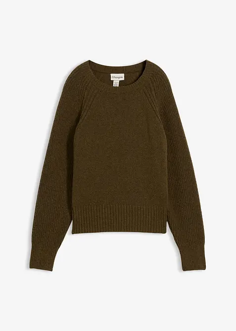 Tröja i bomull och ull, bonprix