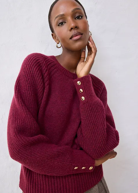 Tröja i bomull och ull, bonprix