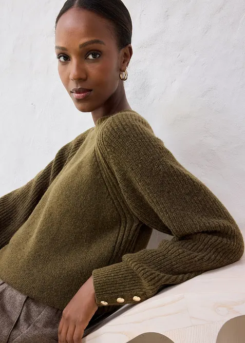 Tröja i bomull och ull, bonprix