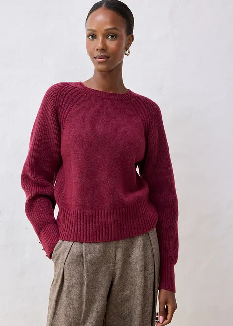 Tröja i bomull och ull, bonprix