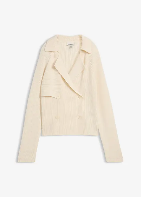 Cardigan i bomull och ull, bonprix