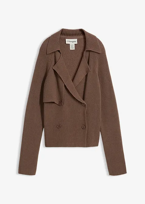 Cardigan i bomull och ull, bonprix