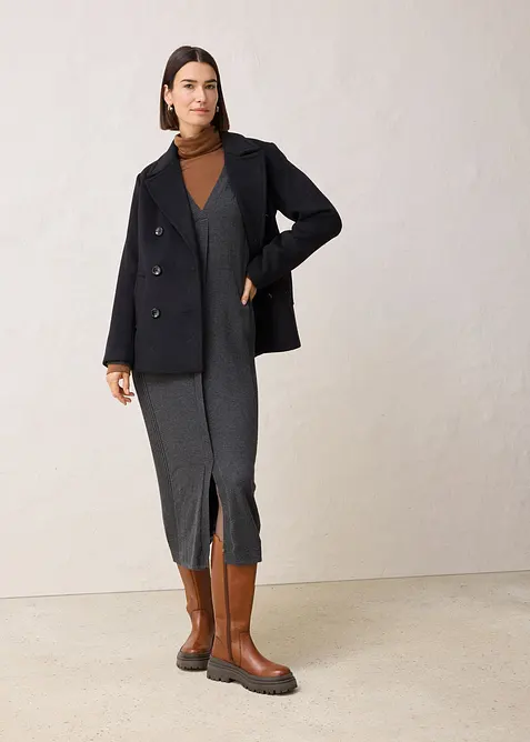 Stickad kl&auml;nning i merinoull, bonprix