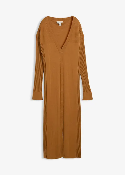 Stickad klänning i merinoull, bonprix