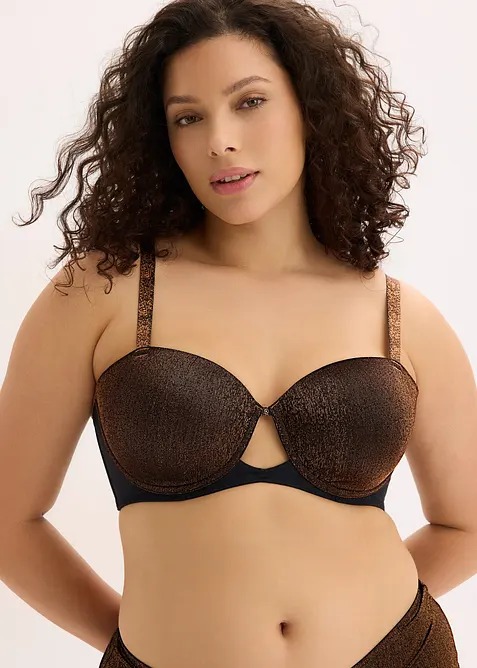 Balconette-BH i glittrigt material, bonprix