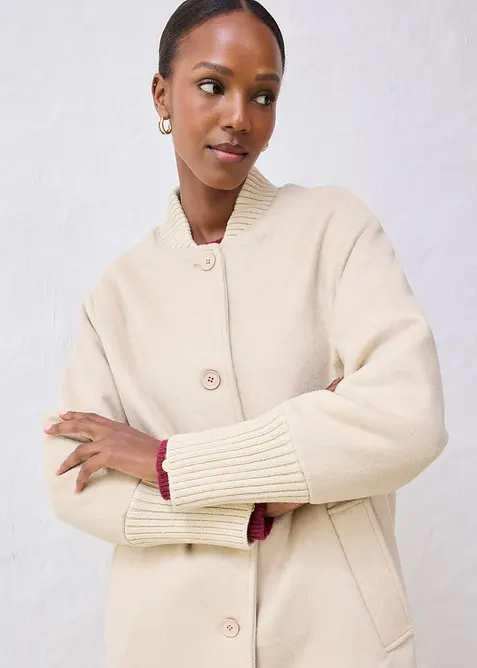 Yllekappa med stickade detaljer, bonprix