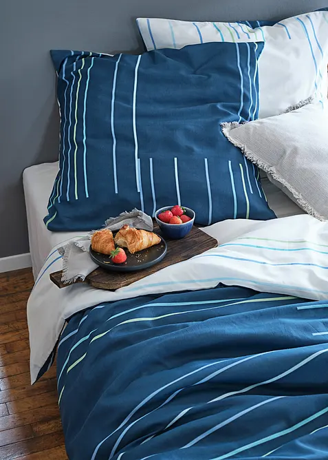 Vändbart randigt påslakanset, bonprix