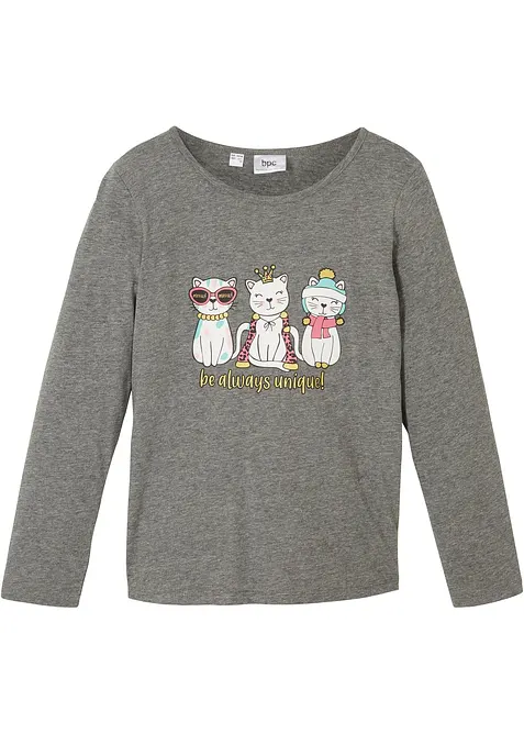 Långärmad topp i bomullsblandning för barn, bonprix