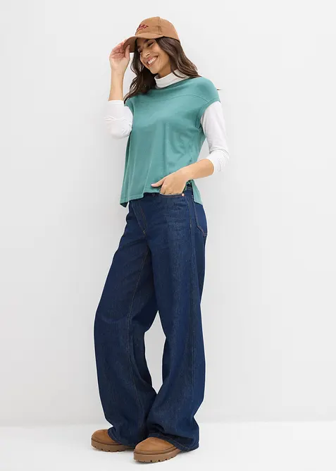 Slipover i mjuk viskosmix, bonprix