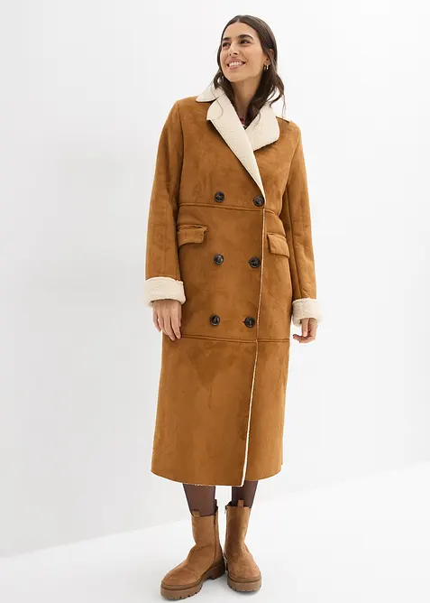 Kappa i skinnimititation med värmande teddyfoder, bonprix