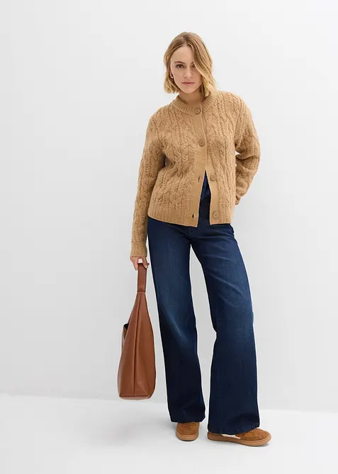 Grovstickad cardigan, bonprix