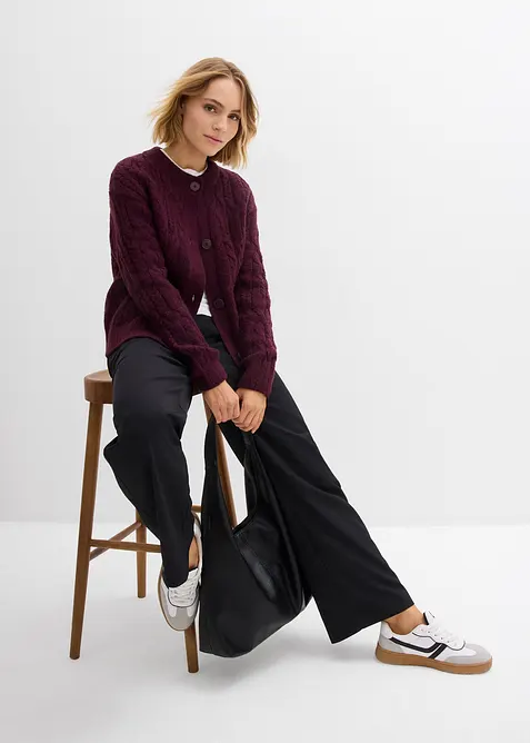 Grovstickad cardigan, bonprix